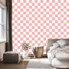 Coral Checkerboard Wallpaper, Coral Background for Living Room and Bedroom 50x1000