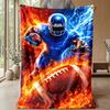 Football Pixel Pattern Theme Blanket Lightweight Warm Flannel Blanket Decorative Throw Blanket for Home Decoration