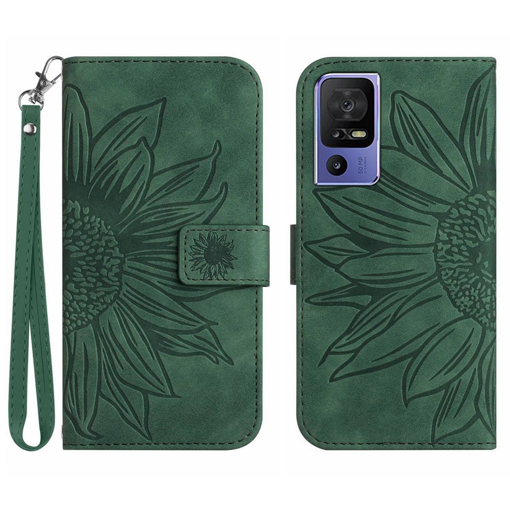 For Infinix Hot 12 Mobile Phone Leather Case TCL 40SE Frosted Sunflower Card Holder Protective Case