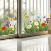Spring Flower Cluster Butterfly Outdoor Balcony Glass Display Case Window Sticker