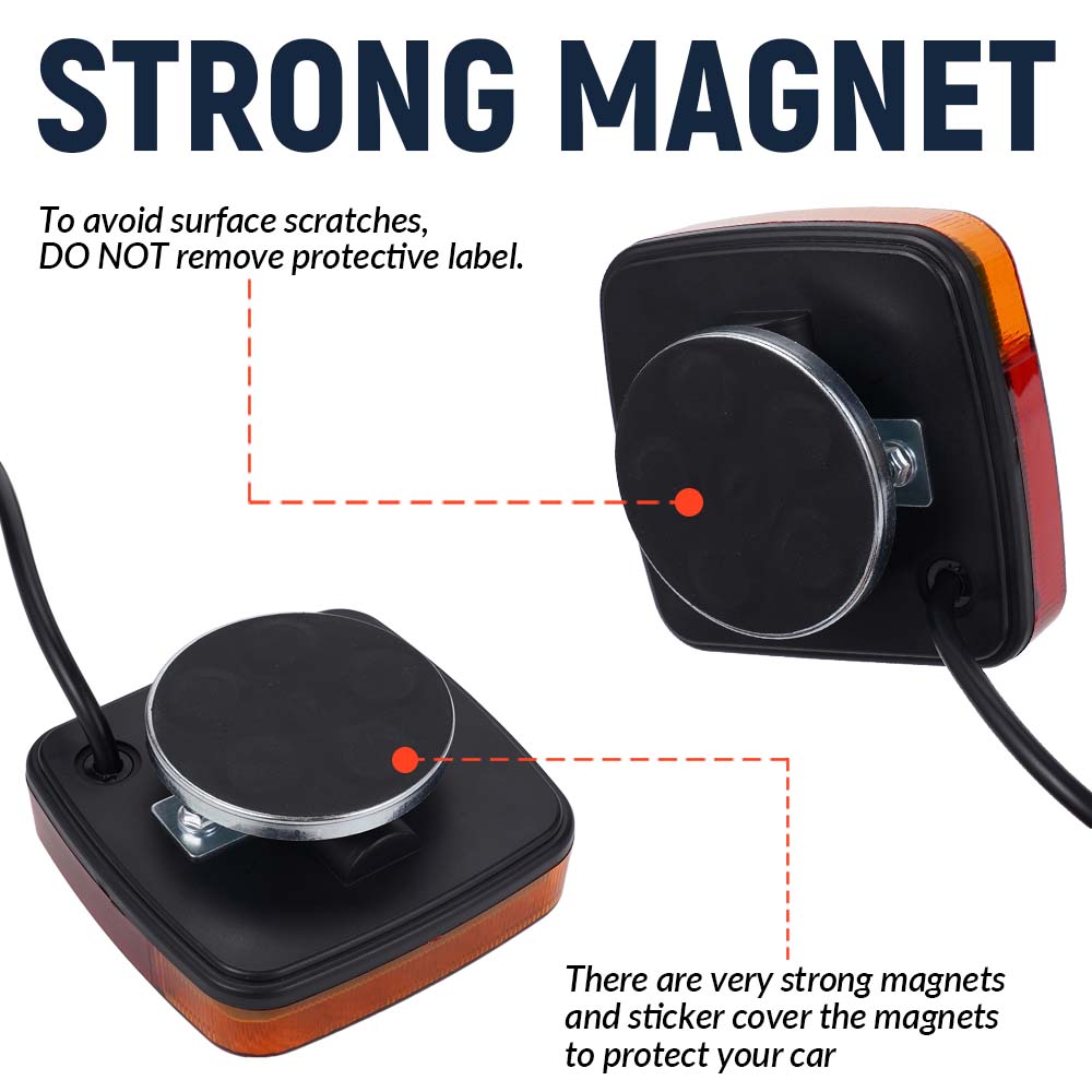 12V Magnetic LED Trailer Light Kit Universal Rear Towing Trailer Tail Light Waterproof EU 7-Pin Trailer Brake Turn Signal Lamps