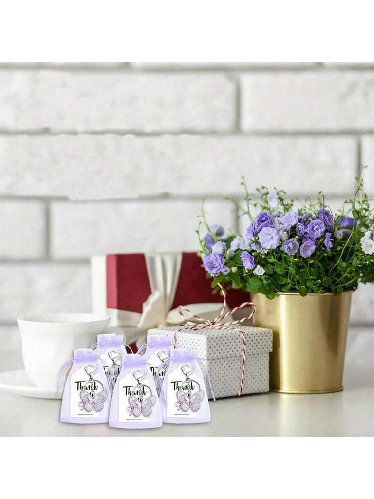 Purple Butterfly Keychain Bag Charm – Perfect Party Favor or Gift for Birthdays and Christenings