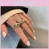 Elegant Korean Style Geometric Hollow Design Ring For Women Perfect For Fashion Enthusiasts