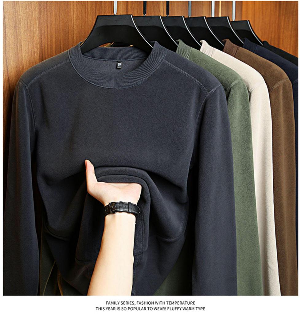 Specht Herren Fleecegefüttertes Rundhals-Sweatshirt - Langärmlig, Verdickt, Lässige lockere Passform für Herbst/Winter