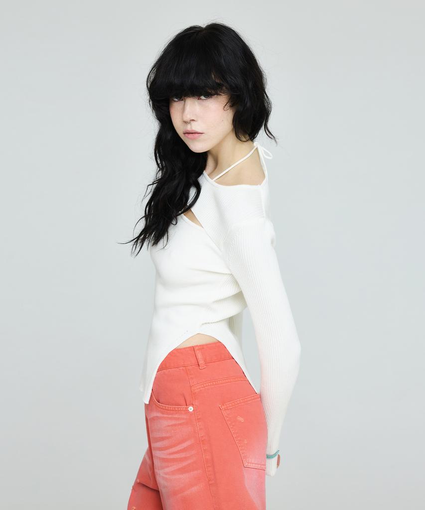 INSTANTFUNK Ribbon Diagonal Knit - Ivory