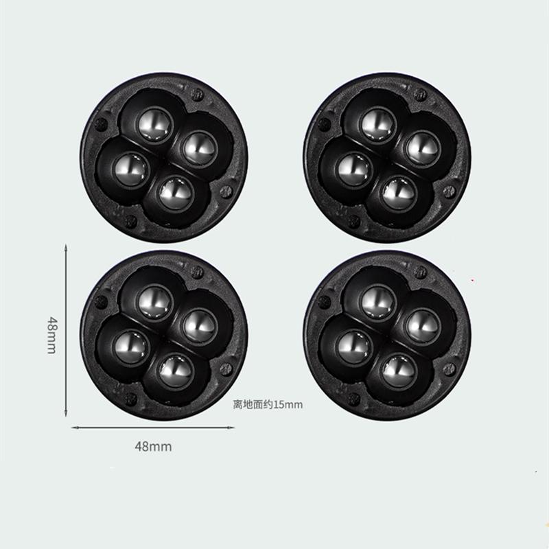 4Pcs Self Adhesive Type Mute Ball Universal Wheel 2/4 Beads Furniture Casters Wheels Stainless Steel Wheel 360° Rotation