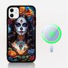 Catrina Beautiful Rose Girl Skull Phone Magnetic Case For IPhone 16 14 13 12 11 15 ProMax Plus For Magsafe Wireless Charge Cover