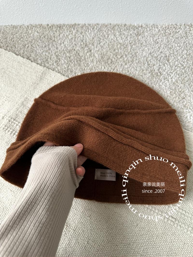 

24 осенне-зимняя мягкая хлопковая мериносовая шерсть 100% шерсть вязаная шапка маленькая вязаная шапка для мужчин и женщин Elastic Knitting (55~ 60CM)