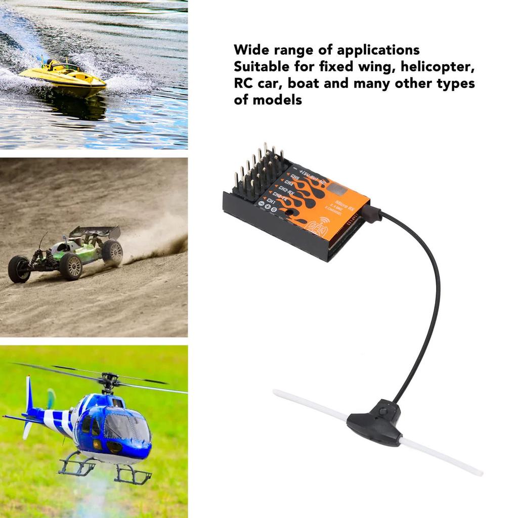 Receptor Micro ExpressLRS, Saída PWM de 5 Canais IPEX MHF Módulo Micro ELRS com Antena T, Módulo Receptor ExpressLRS para Helicóptero Carro Barco RC