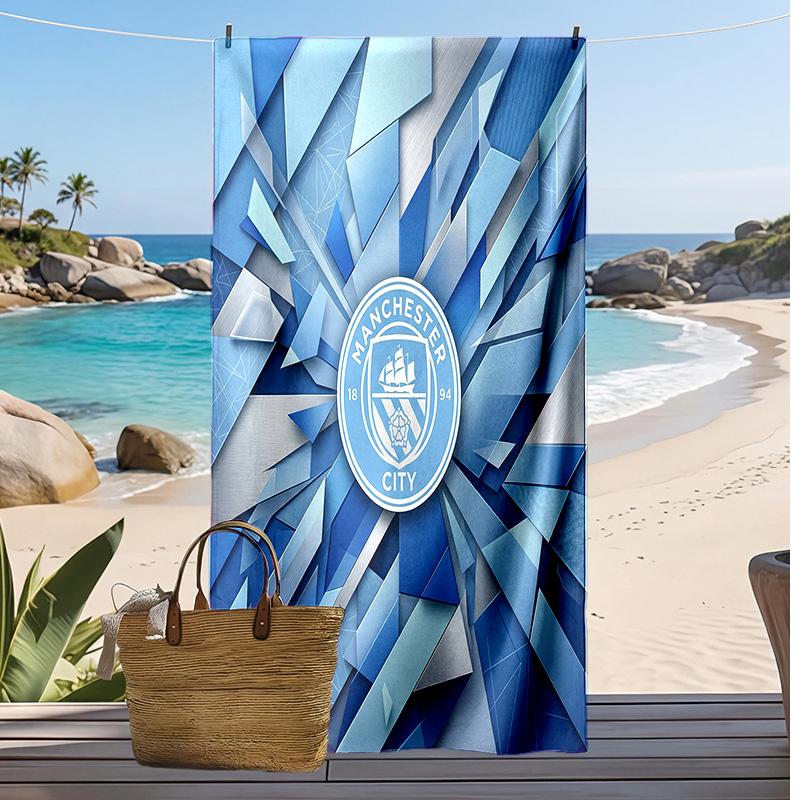 Manchester City Printed Beach Towel Quick Dry Soft TowelPortable Large Rectangular Beach Blanket for Travel Swimming Pool