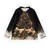 Cardigan a maglia da donna casual con stampa natalizia, manica lunga, bottoni, cappotto per le feste