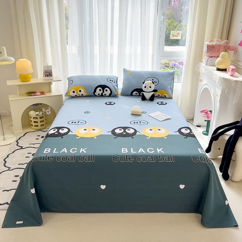 Cute Bear Pattern Bed Sheet Set Cartoon Style 100% Cotton Soft Bed Linen for Kids Boys Girls Bedroom Decoration Bedding Set