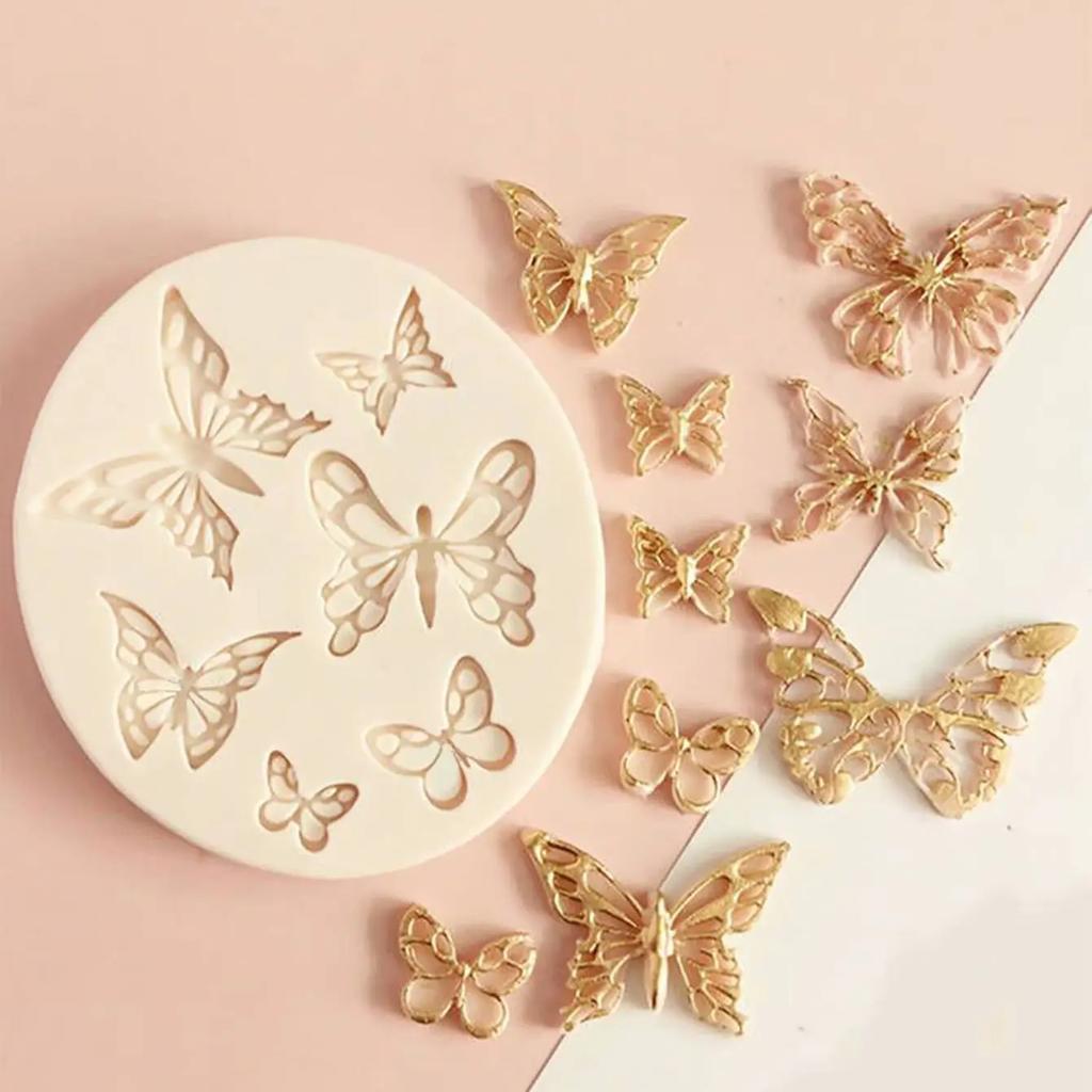 1pc-Butterfly Shape Fondant Cake Silicone Mold Biscuits Pastry Mould Ice Cube Chocolate Candy Molds Cake Decoration Baking Tool