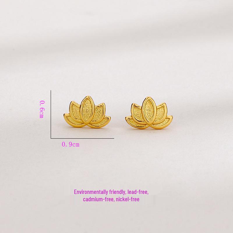 Forest Style Mini Lotus Flower Earrings - Cute, Fresh, and Elegant