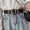 1 stk. Dame Enkelt Mote PU Lærbelte For Kvinner Firkantspenne Stiftspenne Jeans Svart Belte Vintage Stropp Dame Midjebånd