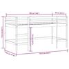 VidaXL Children's Mezzanine Bed and Curtains, Raised Bed for Children with Ladder, Bedroom Storage Furniture, Modern, Pink 3206975