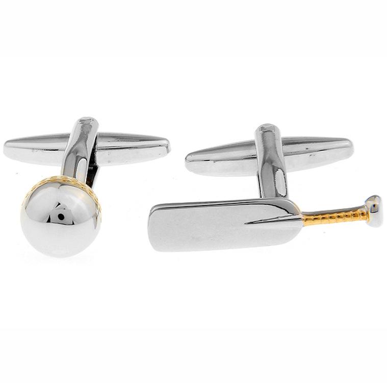 

В наличии Двухцветные гальванизированные медные запонки для хоккея - Мужской французский стиль, Идеальный подарок для мужчин и женщин 18K белый