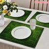Soccer Football Field Heat Resistant Washable Table Placemats Kitchen Dining Decor 4 Piece Set