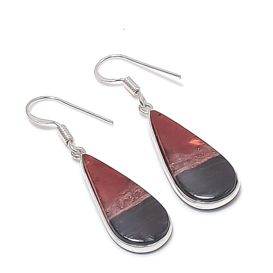 

Natural Polychrome Jasper Gemstone 925 Sterling Silver Earring 1.77 R7m30