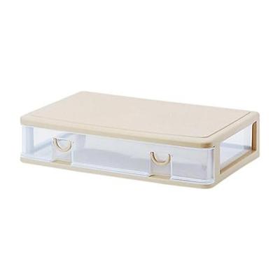Sanko Plastic Clothes Storage Thin Wide Elpis Width 61 X Depth 40.3 X Height 13.4cm Soft Beige