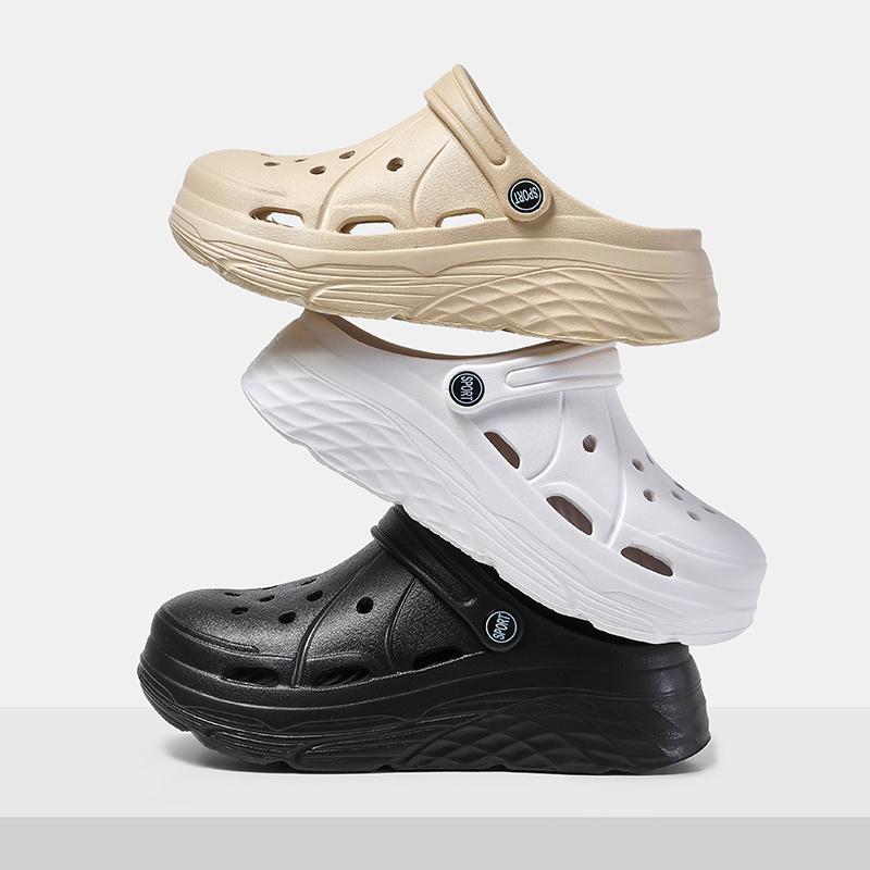 Sommer Plateau Sandalen Damen Geschlossene Zehen Keilsandalen Frau Dicke Sohle Rutschfest Gartenschuhe Weiche Sohle Sandalen Pantoletten