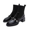 Boots Women's Spring and Autumn 2025 New Medium Heel Skinny Martin Boots Single Boots Women's Shoes High Heel Socks Boots Short Boots