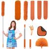 JEHONN Microfiber Duster/Handy Mop (11-Pack) with 254cm Extension Pole, Washable, Reusable, Bendable Duster for Cleaning Fans, High Ceilings, TVs, Bli