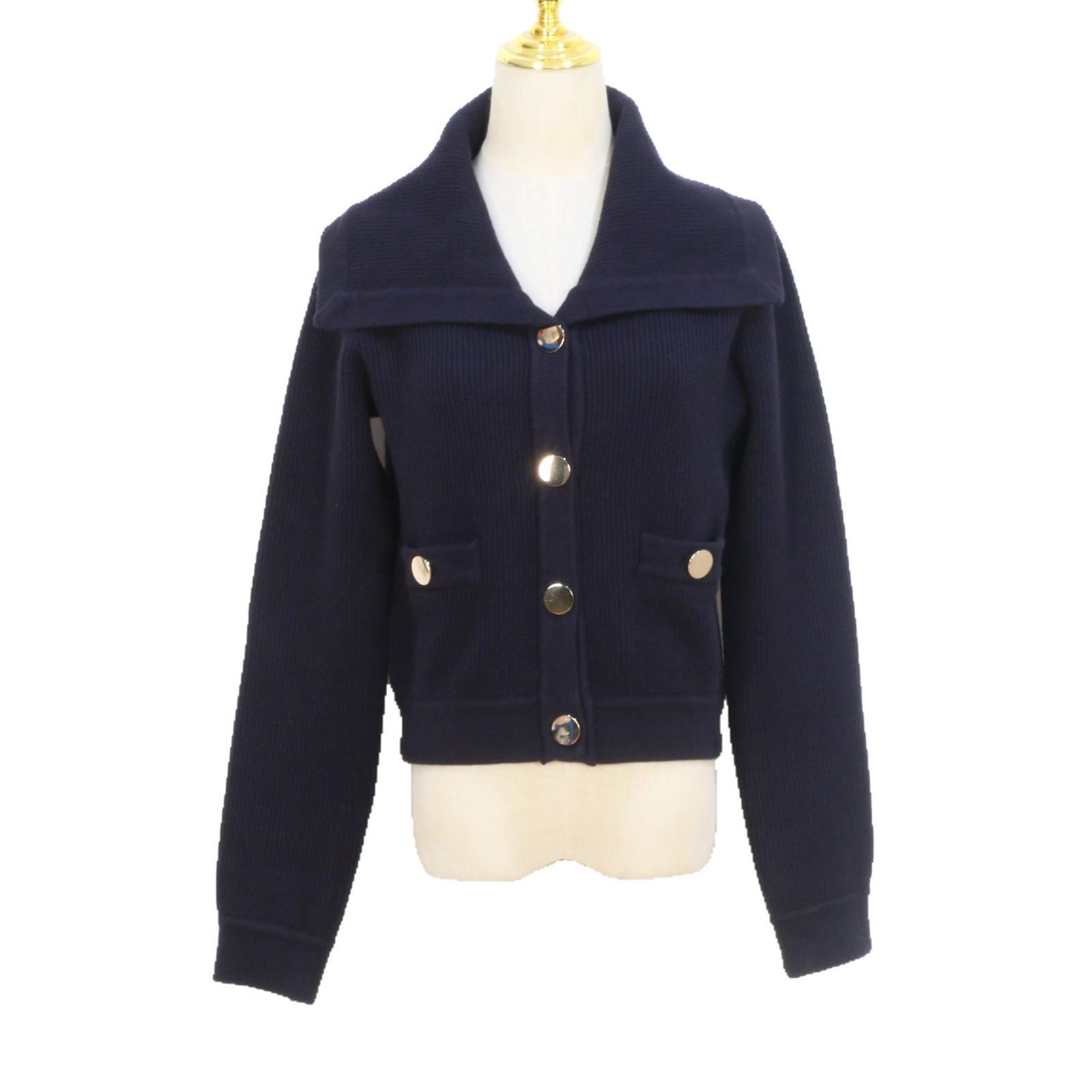 

European & American College-Style Women s Navy-Collar Knitted Cardigan S