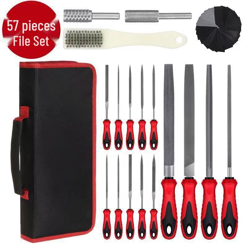 Steel File Set: Round, Half-Round, Flat, Triangular Metal Woodworking Grinding Tools