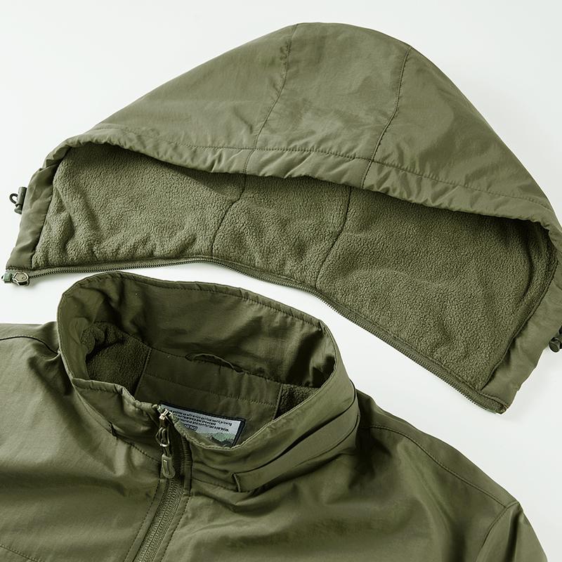 Veste courte chaude à capuche pour homme hiver zippée à poches vêtements de travail de sport et de loisirs en plein air veste en coton coupe-vent