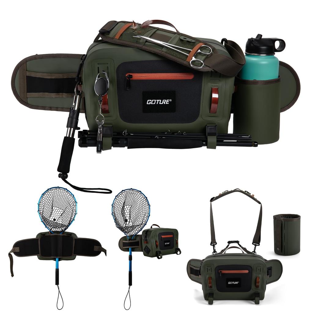 Goture Fishing 10L Large IPX8 840D TPU Fly Fishing Tackle Tackle for Outdoor Stream and Hiking Bag, Capacity, Waterproof, Material, Ultra-Lightweight,