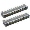 2Pcs Terminal Strip TB Fixed Large Current Dual Row Wire Barrier Block Terminal Strip with Transparent Cover 600V 35A