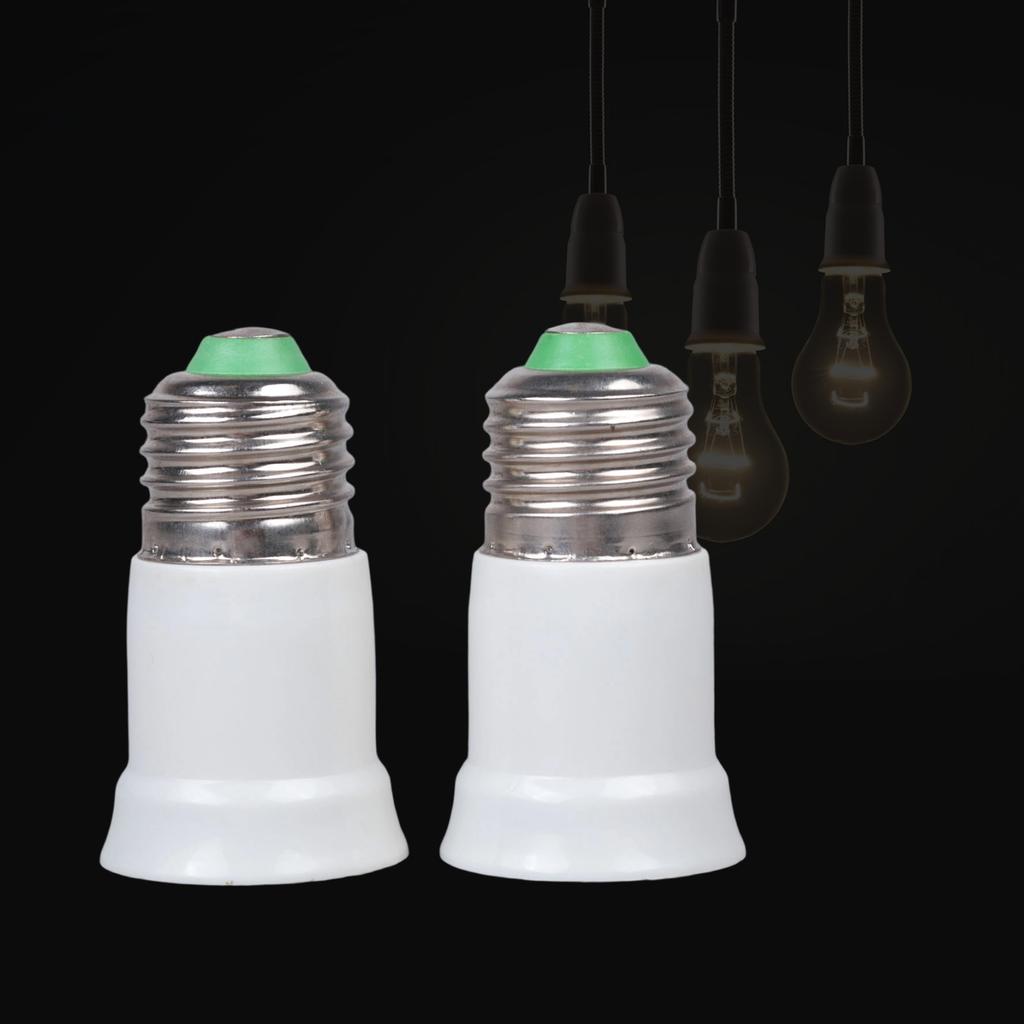 2PCS E27 Light Socket Extenders 65Mm Length Adapter Light Port Elongator Perfect for LED Bulbs and Household Lamp