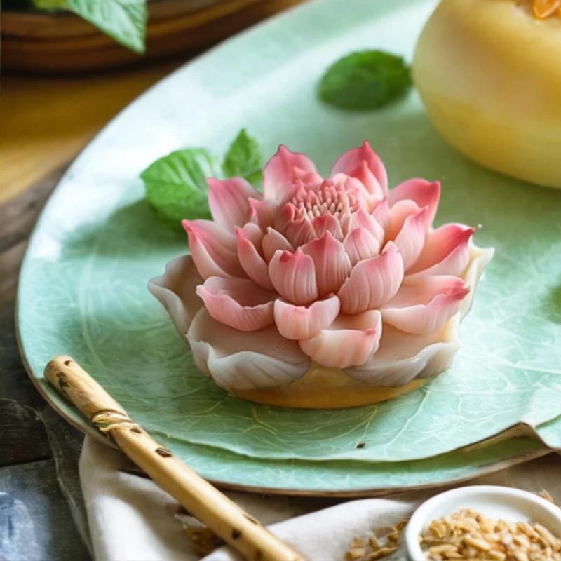 3D Lotus candle silicone mold Lotus seed flower candle mold Peony flower rose candle silicone mould Resin mold cake molds