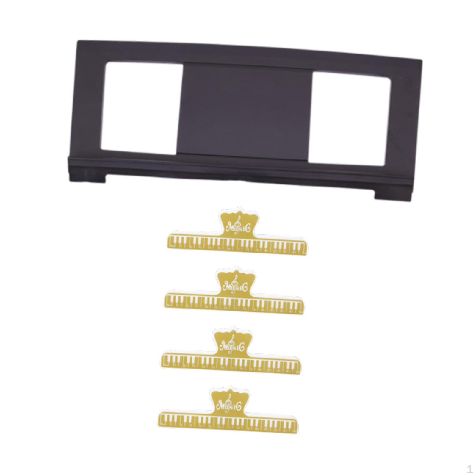 

Электронная клавиатура Музыкальная подставка Подставка для нот, с зажимами, Портативный держатель для партитур With four gold clips