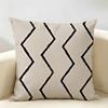 Minimalist Geometric Nordic Abstract Lines Cushion Cover Natural Linen Organic Fabric Printing Breathable Perfect For Home Decor
