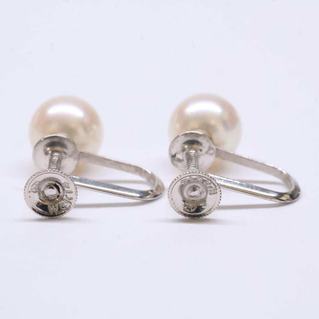 MIKIMOTO K14 58P 6.3-0.3"/0.3" Naszyjnik z pereł i zestaw kolczyków z pereł Naszyjnik Białe złoto Używany