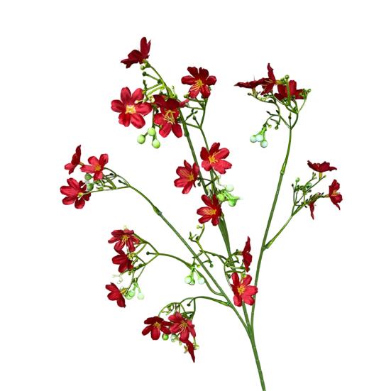 3-Fork Artificial Flower, Realistic Fake Silk Flower with Stem, Faux Bloom for Wedding Party Home Office Table Centerpiece Decoration