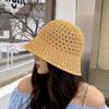 Mori Style Women's Wide Brim Straw Hat with Bow and Satin Ribbon, Sun Protection for Summer Travel and Beach Outings.