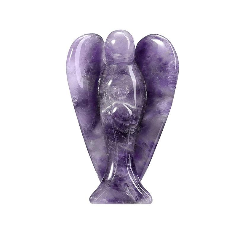 1.5inch Pocket Stone Healing Craft Angel Gemstone Hand Made Crystal Angels Carving Pendant