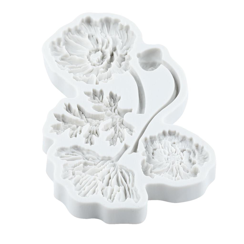 Stampi in Silicone Fiore di Papavero Stampo in Fondant Fiore Strumenti per Decorare Torte Topper per Cupcake Stampo per Caramelle Cioccolato Gumpaste