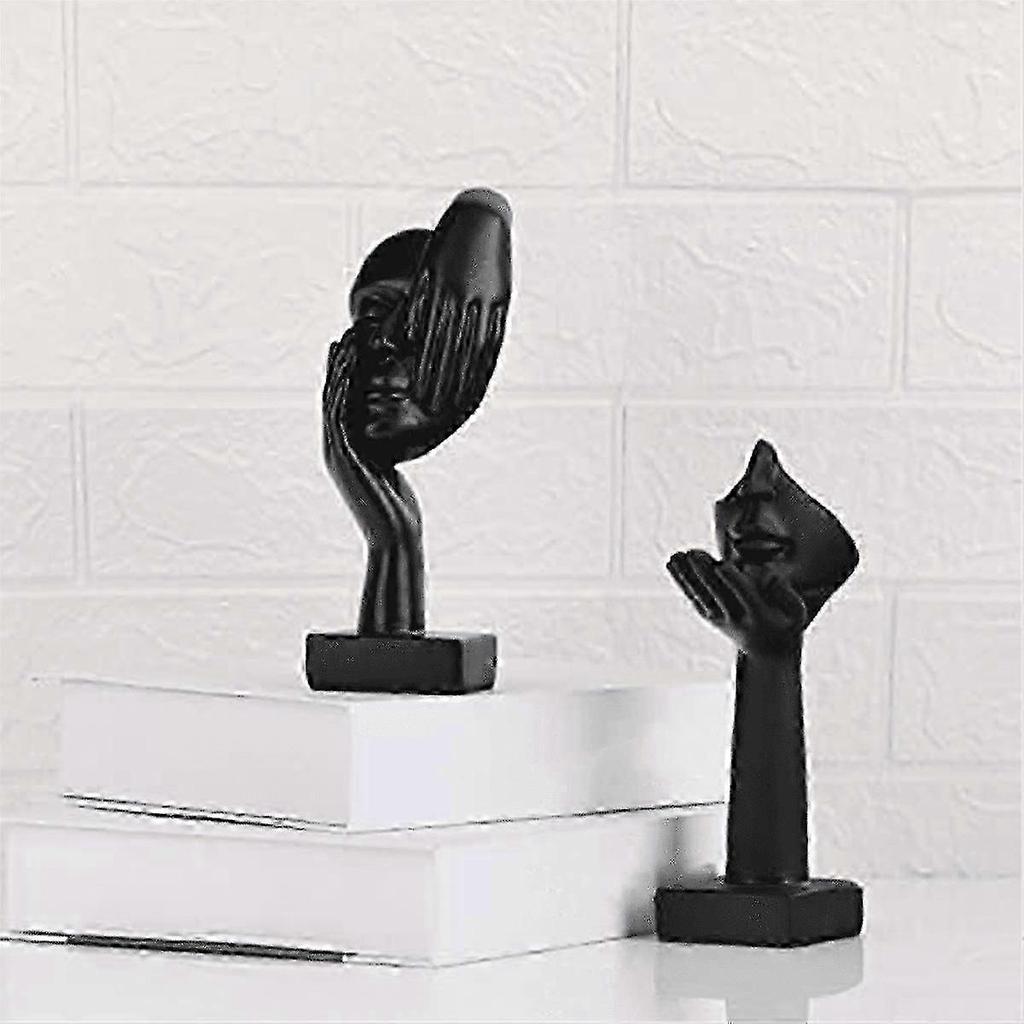 2 PCS Statue, Black Abstract Art Sculpture Modern Decoration Desktop Christmas New Year Gift,zxl