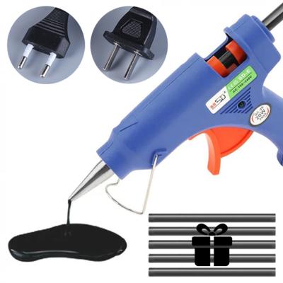 Pistolet à colle chaude 20W avec 5 bâtonnets de colle Bricolage Réparation Rapide Pistolet à colle à Chauffage Rapide pour Voitures Réparation de Bosses de Carrosserie Mini Pistolet à Colle