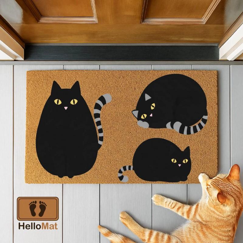 American Minimalist Letter Print Coir-Like Doormat Entryway Outdoor Non-Slip Dirt Trapper Mat
