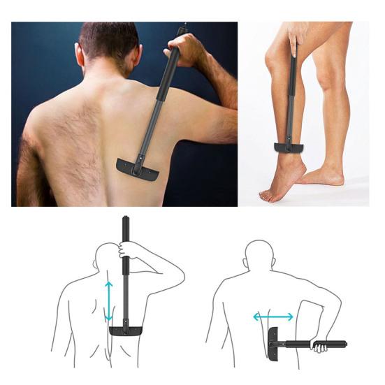 Long Handle Reusable Sharp Blade Non-Slip Remove Hair Stainless-Steel Handheld Manual Body
