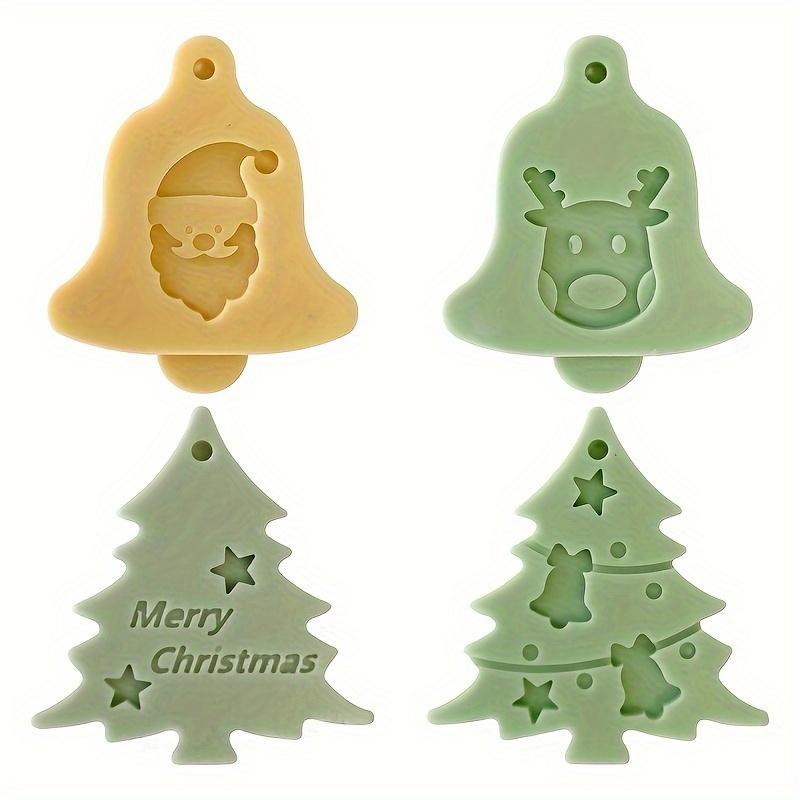 2pcs Christmas Snowflake Elk Silicone Mold, 3D Fondant Mold For DIY Pudding Chocolate Candy Dessert Supplies, Baking Supplies, Kitchen Items Clay Mold