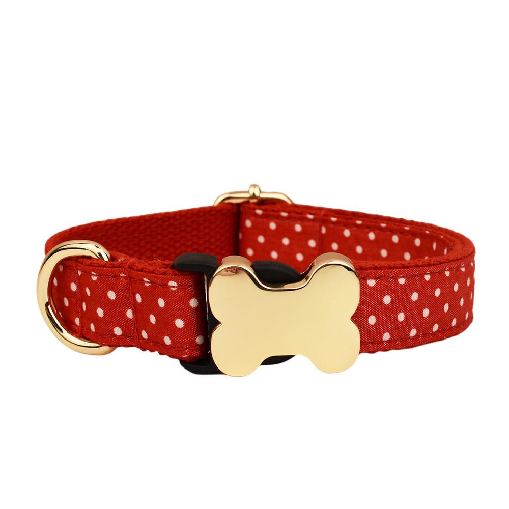 Pet Dog Collar With Printed Design And Bone Decoration For Small Medium Large Pets