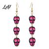 Dark Style Accessories 1 Pair Acrylic Halloween Earrings for Women Triple Skulls Drop Dangle Cosplay Party Jewelry Earrings Gothic Gifts Holiday