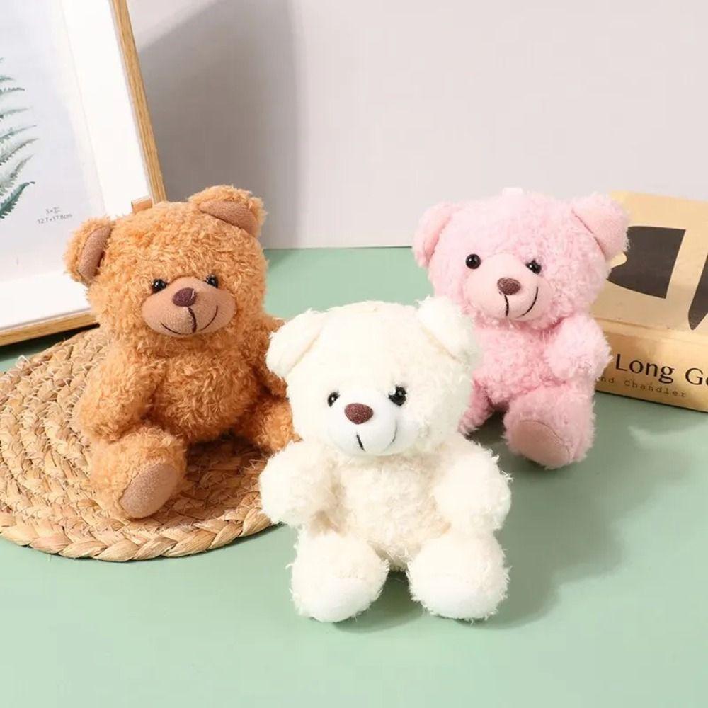 Animal Bear Curly Plush Sitting Doll Plush Doll Bear Bag Pendant  Boys and Girls