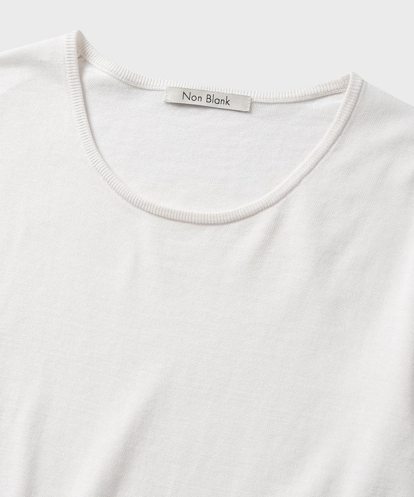 NONBLANK Fine Gauge U-Neck Ls Knit_White